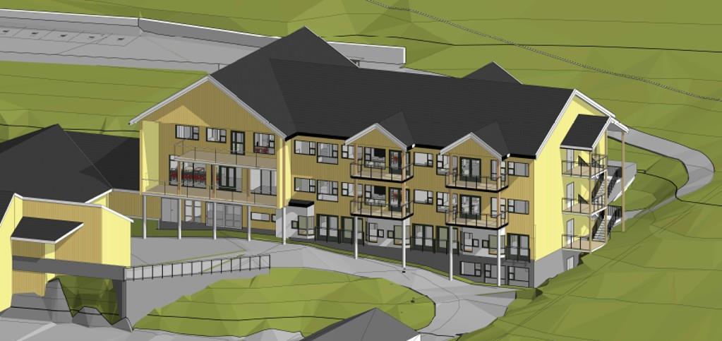 Tegning av nye vangsheimen - Klikk for stort bilete